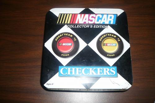 NASCAR COLLECTOR'S Edition COMPLETE Checkers Board Game with Metal Box