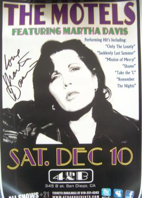 Martha Davis autographed The Motels 2011 concert poster