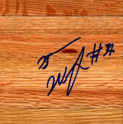 Brandan Wright (UNC) autographed basketball hardwood floor