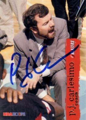 P.J. Carlesimo (Seton Hall) autographed 1995-96 Hoops card