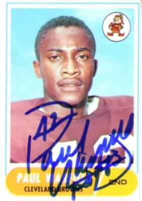 Paul Warfield autographed Cleveland Browns 1968 Topps card