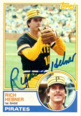 Richie Hebner autographed Pittsburgh Pirates 1983 Topps card
