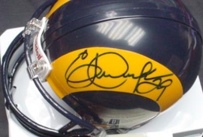 Eric Dickerson autographed Rams throwback mini helmet
