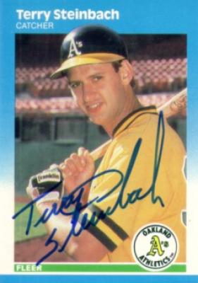 Terry Steinbach autographed Oakland A's 1987 Fleer Rookie Card
