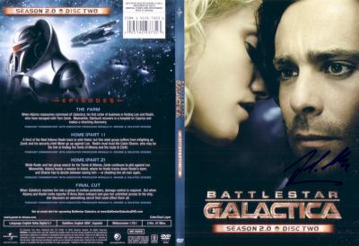 James Callis autographed Battlestar Galactica DVD cover insert