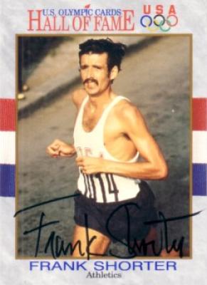 Frank Shorter (marathon runner) autographed Olympic Hall of Fame card