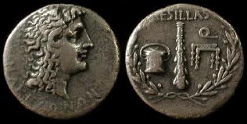Coins; Macedon, Under Roman Rule. Aesillas. Circa 70-60 BC. Silver tetradrachm.