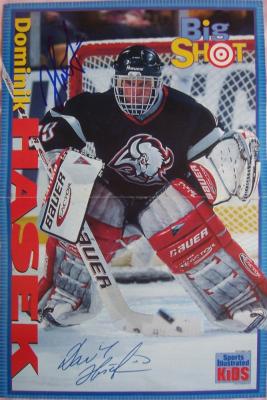 Dominik Hasek autographed Buffalo Sabres SI for Kids mini poster