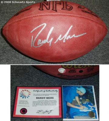 Randy Moss autographed NFL game football