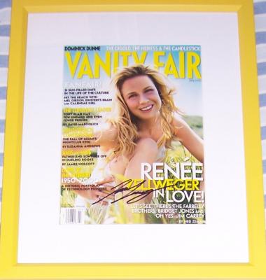 Renee Zellweger autographed Vanity Fair magazine cover matted & framed