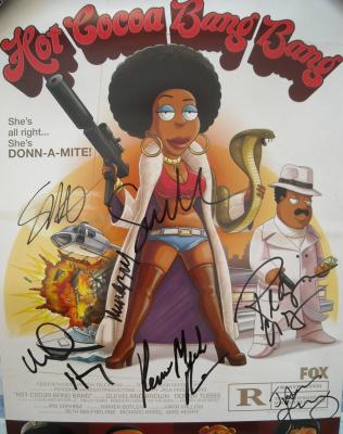 Cleveland Show cast autographed 2010 poster (Mike Henry Sanaa Lathan)