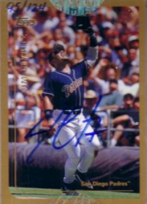 Jim Leyritz certified autograph San Diego Padres Topps card #95/124