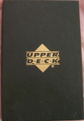 Upper Deck green leatherette presentation album for 6 cards