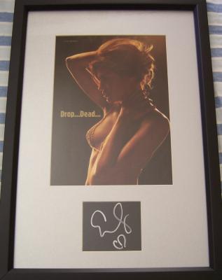 Eva Mendes autograph framed with sexy cleavage photo