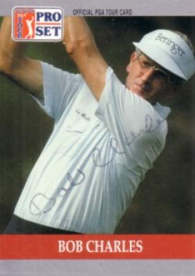 Bob Charles autographed 1990 Pro Set golf card