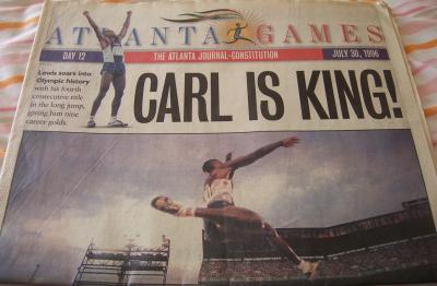 Carl Lewis soars into Olympic history 1996 Atlanta newspaper