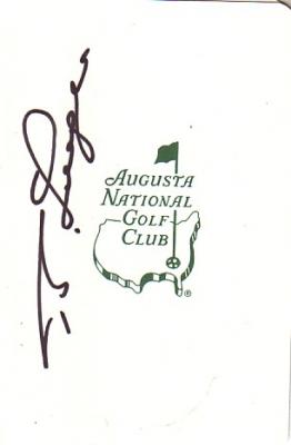 Bernhard Langer autographed Augusta National Masters scorecard