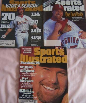 Mark McGwire lot of three 1998 St. Louis Cardinals Sports Illustrated issues