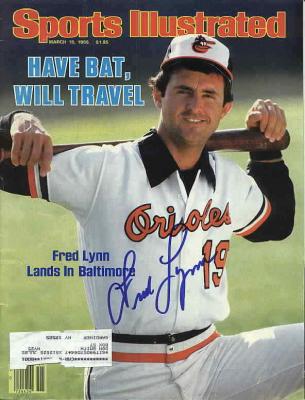 Fred Lynn autographed Baltimore Orioles 1985 Sports Illustrated