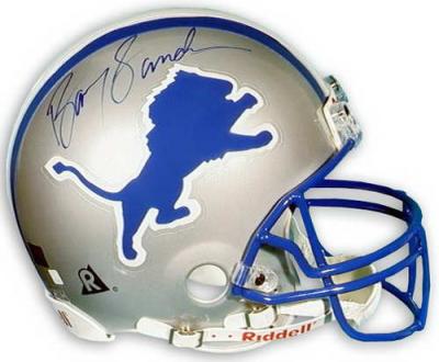 Barry Sanders autographed Detroit Lions mini helmet (TriStar)