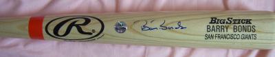 Barry Bonds autographed Rawlings game model bat (full name signature)