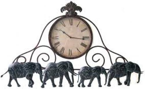 Metal Elephant Wall Clock (wall decoration)