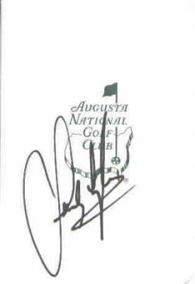 Sandy Lyle autographed Augusta National Masters scorecard
