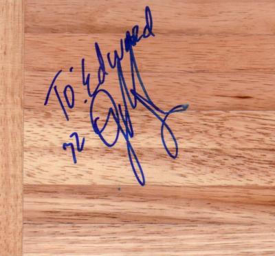 O.J. Mayo autographed basketball hardwood floor (to Edward)