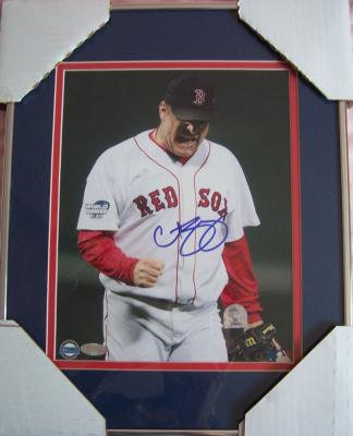 Curt Schilling autographed Boston Red Sox 2004 World Series 8x10 photo matted & framed Steiner