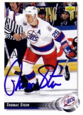 Thomas Steen autographed Winnipeg Jets 1992-93 Upper Deck card