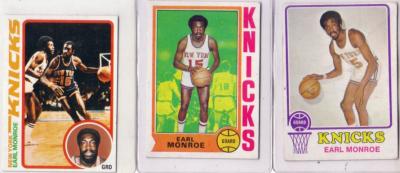 Earl Monroe 1973-74 1974-75 1978-79 Topps basketball 3 card lot