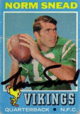 Norm Snead autographed Philadelphia Eagles 1971 Topps card