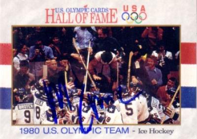 Mike Eruzione autographed 1980 Miracle on Ice U.S. Olympic Hall of Fame card