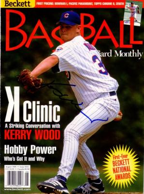 Kerry Wood autographed Chicago Cubs 1998 Beckett Baseball cover