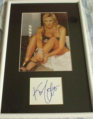Kim Cattrall autograph matted & framed with sexy magazine photo