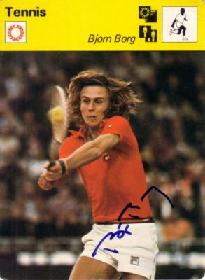 Bjorn Borg autographed 1977 Sportscaster Rookie Card