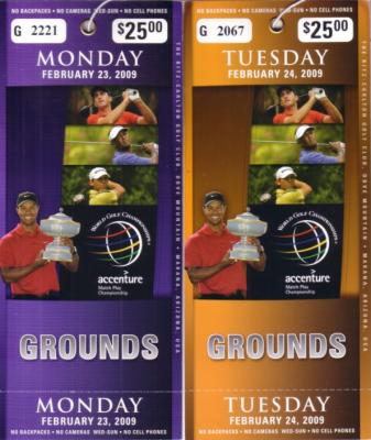 2009 WGC Accenture Match Play Championship practice tickets (Tiger Woods)