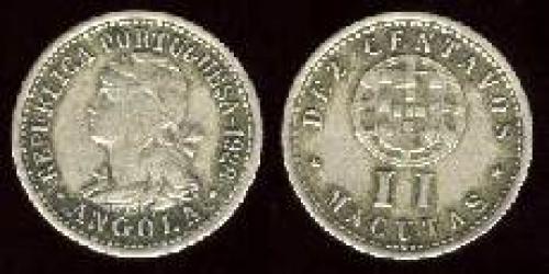 10 centavos; Year: 1927-1928; (km 67);  = 2 Macutas