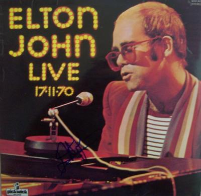 Elton John autographed Live record album