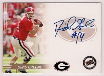 David Greene certified autograph Georgia 2005 Press Pass card