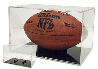 Football display case holder with black base