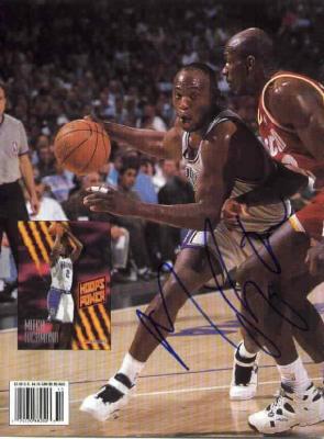 Mitch Richmond autographed Sacramento Kings Beckett Basketball back cover photo