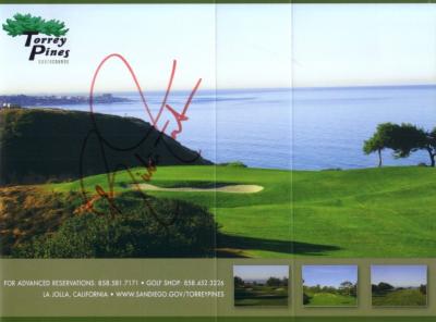 Rickie Fowler autographed Torrey Pines South scorecard