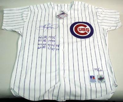 Sammy Sosa autographed Chicago Cubs game jersey inscribed 60/60 HR ltd edit 60