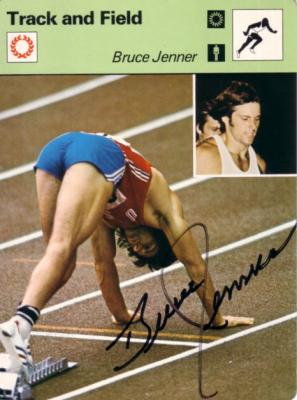 Bruce Jenner autographed 1977 Sportscaster card