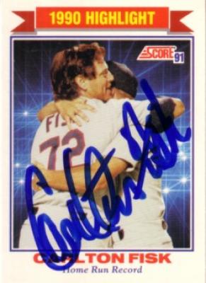 Carlton Fisk autographed Chicago White Sox 1991 Home Run Record card