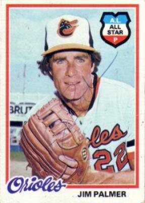 Jim Palmer autographed Baltimore Orioles 1978 Topps card