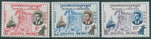 Sihanoukville harbour 3v; Year: 1960