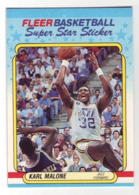 Karl Malone Utah Jazz 1988-89 Fleer sticker card