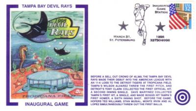 1998 Tampa Bay Devil Rays Inaugural Game commemorative cachet